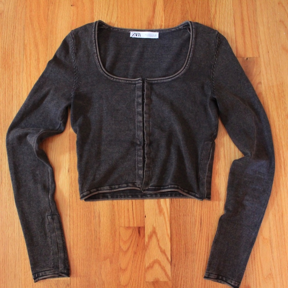 Zara dark grey top
